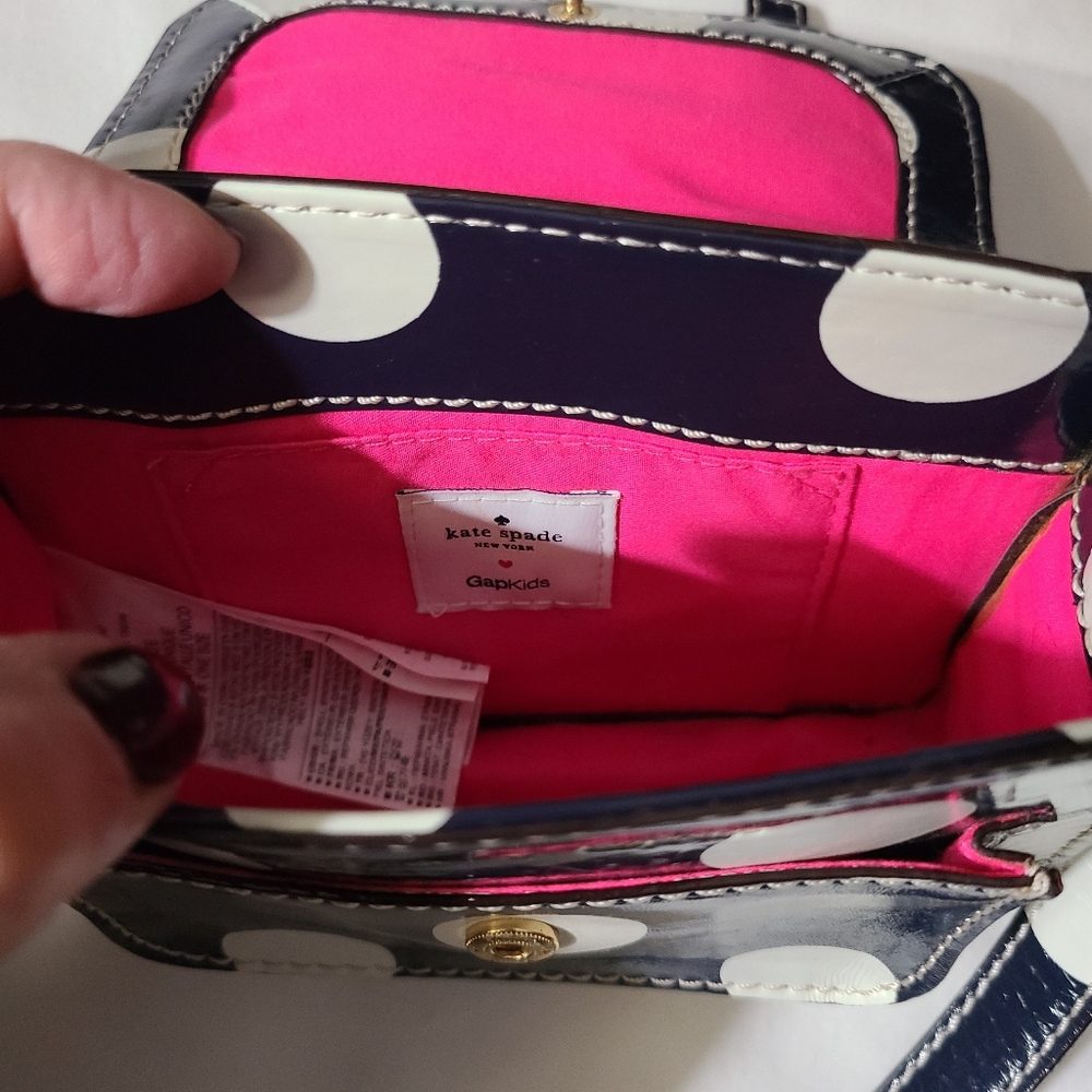 Kate Spade For Gap Kids Navy and White Polka Dot Crossbody Bag - Picture 12 of 14
